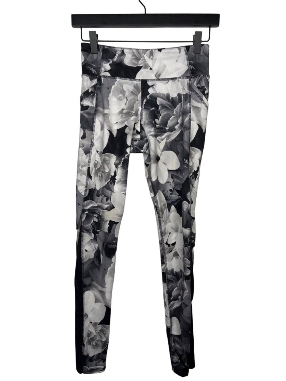 Old Navy Girls XL Floral Leggings Black White Stretch Active
